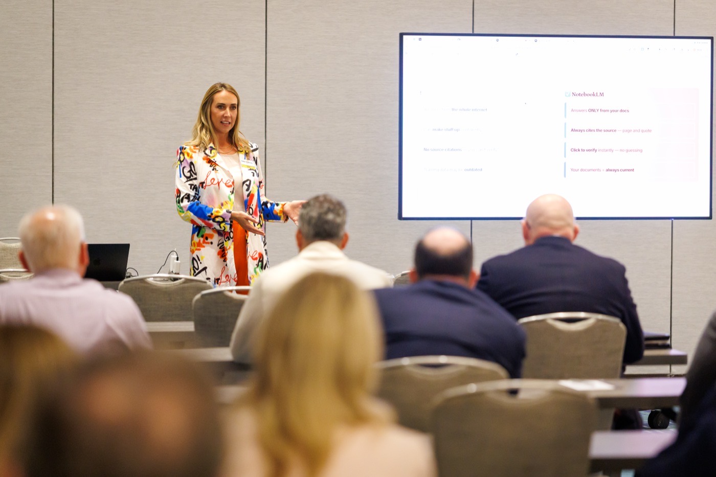Jam teaching a room of business owners